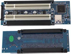PCI-E PCI Express X1 to Dual PCI Riser Extend Adapter Card PCI Add On Cards with 1M USB 3.0 Cable