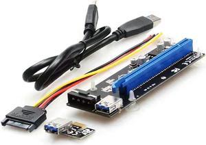 PCI express Riser card Extender Cable USB 3.0 SATA PCI-E 1X to 16X Riser Card 4 Pin DC Power Supply Cable For Mining PSU Riser