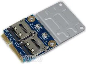 For Laptop 2x Micro SD SDHC SDXC to Mini PCI express mini PCI-e Memory Card reader mPCIe to 2 mini-sdcards adapter