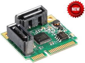 2 Ports SATA 6G mini PCI Express Controller Card mini PCI-e to SATA III 3.0 converter half-size to full-size bracket SATA3.0