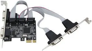 DIEWU MOSCHIP PCI express 4 ports Serial PCI-e 1x card Multi RS232 DB9 COM port to PCIe I/O Card