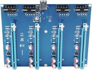 1Pc PCIe 1 to 4 PCI Express 1X slots Riser Card Mini ITX to external 4 PCI-e Slot adapter PCIe Port Multiplier Card