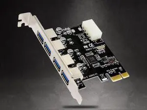 4 Port 5Gbps Superspeed USB3.0 PCI-E PCI Express Card Adapter 4Pin IDE Connector