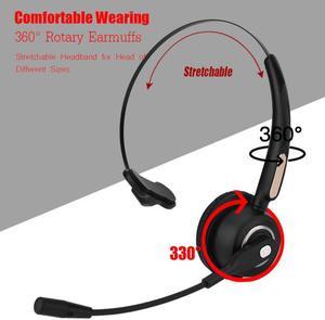 Bluetooth Headset Wireless Over Head Earpiece Noise Canceling Headphones with Noise Reduction Mic for Call Center,phones