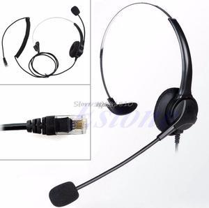 4-Pin RJ11 Corded Telephone Headset Call Center Operator Monaural Headphone Z07 Drop ship