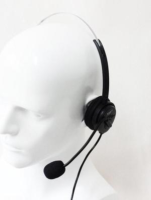 XQF  Volume Adjustable 4 Pin Call Center Telephone Headset  Monaural Headphone RJ11 Black Color