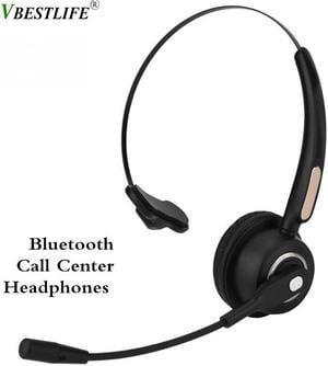 Call Center Bluetooth Headset Wireless Over-the-Head Noise Canceling Headphones For Truck Car Drivers Call Center, Office,Phones