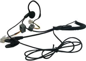 Professional RJ11 plug monaural call center telephones neckband phone headphones mic with 2 adapters for all telephones