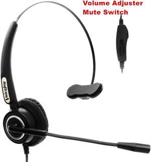 Call Center Volume and Mute Headset for AVAYA 2400 4600 series Nortel Mitel Aspire Hybrex call center headset with RJ9/RJ1 plug