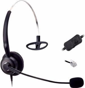 Wantek Corded Call Center Telephone Headset Headphone with Mic + Volume Mute Contol for Avaya 4610SW 4612 4620SW 4621SW 4622SW