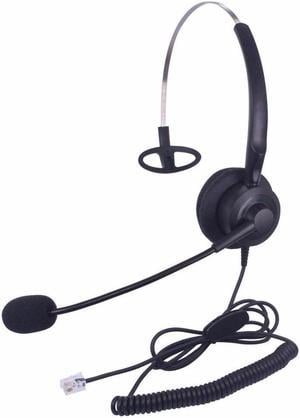 Wantek mono Call Center Headphone Headset with Mic RJ11 for Avaya 1608 1616 9620 9630 9640 9640G and 9650 Telephone IP Phones