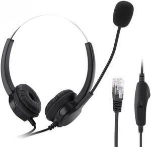 H800D-RJ9 Crystal Call Center Headset Noise Cancelling Call Center Headphones with Comfortable Wear