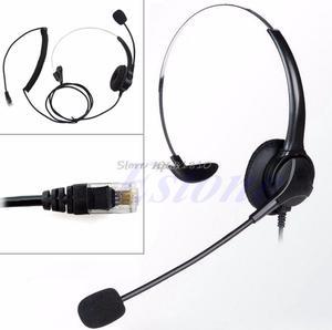 4-Pin RJ11 Corded Telephone Headset Call Center Operator Monaural Headphone Drop ship