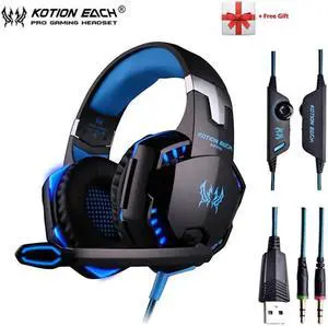 G2000 G9000 Gaming Headphones Gamer Earphone Stereo Deep Bass Wired Headset with Mic LED Light for PC PS4 X-BOX