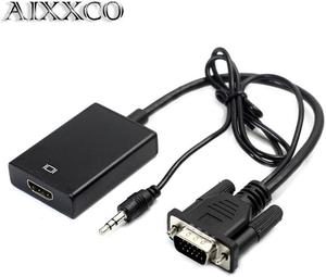 AIXXCO VGA to HDMI Converter Adapter Output 1080P HD with Audio VGA2HDMI TV AV to HDTV Video Cable Converter Adapter for TV PC
