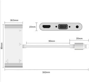Multifunction Converter For Lightning to HDMI VGA Jack Audio TV Adapter Cable For iPhone X iPhone 8 7 Plus 6 6S For iPad Series