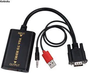 2016  Newest Arrival VGA to HDMI Cable for 1080P Converter HD Audio AV Converter HDTV Video Cable VGA2HDMI For HDMI TV Laptop