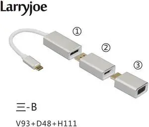 Larryjoe All in 1 Usb C 3.1 Type C To Mini DP Adapter Support 4k Male To Female HDTV Converter Cable VGA HDMI for Macbook Pro