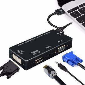 GREATLINK 4in1 All in One HDMI to HDMI VGA DVI Audio With Micro USB Converter Adapter Cable for Laptop Video Card Computers