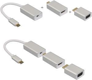 All in 1 Usb C 3.1 Type C To Mini Displayport Dp Adapter Support 4k Male To Female Hdtv Converter Cable VGA HDMI for Macbook Pro