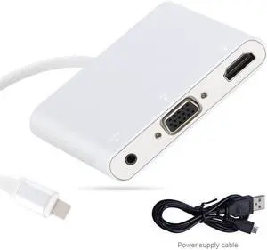 est Aluminium Alloy Video Adapter For 8 pin to HDMI tv VGA Audio Converter For iphone 6 6S 7 Plus 5 5S ipad Video to TV