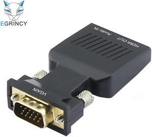 EGRINCY VGA To HDMI Converter 1080P Adapter HD Audio AV Adaptor HDTV Video Cable VGA2HDMI For HDTV PC Laptop Projector Xbox 360