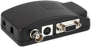 BNC PC to TV Converter, VGA Adapter, RCA, Cinch, S-Video Cable Converter for SVHS Black