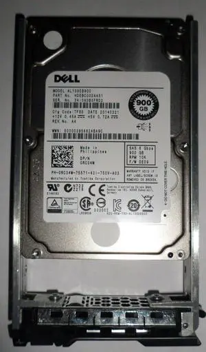 Dell RC34W 900GB 2.5" SAS 6 Gbps 10K Enterprise Class AL13SEB900 + Tray