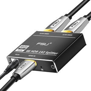 HDR 4K 2.0 HDMI Splitter Box Full HD 3D Video HDMI switch Connector Adapter 1 in 2 Out Amplifier Dual Display For HDTV DVD PS3