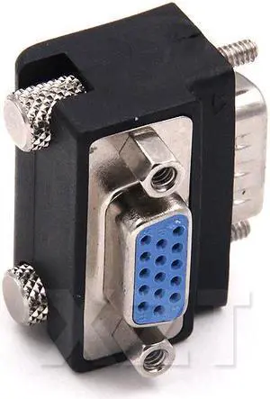 High Quality 10pcs/Lot 90 Degree Down Right Angled VGA SVGA Male To VGA 15Pin Female Monitor Adapter for PC Laptop TV