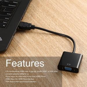 HDMI Male To VGA RGB Female HDMI To VGA Video Converter Adapter 1080P For PC Black Male-Female Adapter Converter