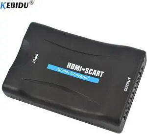 Kebidu est HDMI To Scart Converter AV Splitter signal adapter HD Receiver Scaler Box for TV Support HDMI 1080p