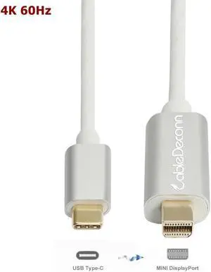 USB-C to Mini displayPort adapter Type C mini dp Male to male Cable for Macbook 2017 16 15 Dell xps