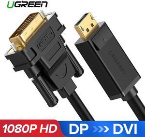 Ugreen 1080P Displayport DP to DVI Cable Adapter DP Male to DVI-D 24+1 Male to Adapter for Projector TV Monitor PC Laptop