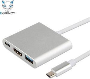 1pcs Type C USB 3.1 To USB 3.0 4K HDMI Adapter Cable 3 In 1 Hub For Apple Macbook Multiport Metal Case Charger Converter Adapter