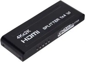 ALLOYSEED HDMI Splitter 1X4 1 in 4 out 4 Port 1080P 3D 4KX2K Duplicator Amplifier Switcher Power Adapter for PS3 PC TV BOX DVD