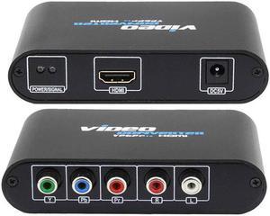 5 RCA Ypbpr To HDMI Converter PS2 XBOX WII To HDMI HDTV Video Audio Connector Adapter With USB Power Cable