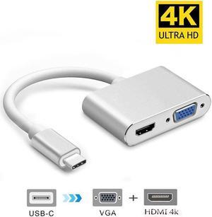 USB 3.1  HDMI VGA Adapter 2 in1 VGA HDMI 4K UHD Dual Screen Display Adapter for MacBook MacBook Pro Dell