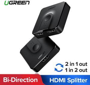 Ugreen HDMI Splitter Switch Bi-Direction 4K HDMI Switcher 1x2/2x1 Adapter 2 in 1 out Converter for PS4/3 TV Box HDMI Splitter