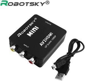 Robotsky 1080P AV to HDMI Video Adapter RCA Analog to Digital HDMI Converter Cable for VCD DVD HD Player Digital Set-top Box