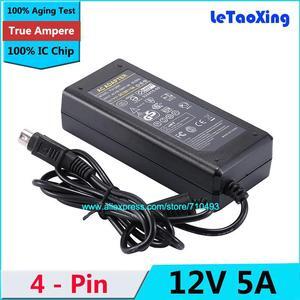 With IC Chip AC-DC 12V 5A 4 Pin Power Adapter Supply 60W 4-Pin 4Pin For LCD TV Monitor Laptop Battery Charger  shpping