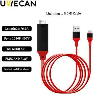 High Speed 8 Pin HDMI Cable For Lightning To HDMI HDTV TV Adapter Digital AV For iPad Pro Air For iPhone X XR 8 7 7 Plus 6S 6 5S
