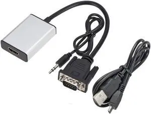 VGA Male To HDMI Female Output HD With Video Cable Converter Audio TV AV HDTV Converter Adapter 1080P
