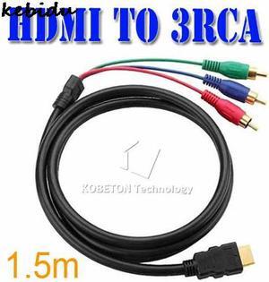 kebidu 1080P 5FT 1.5M Male HDMI to 3 RCA  Male Cable Video AV TV Composite Adapter Converter 3RCA Cable For XBOX 360