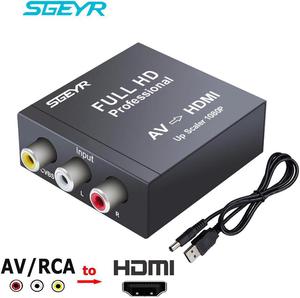 AV RCA to HDMI Converter Composite 3 RCA Audio Video CVBS to HDMI Adapter AV HDMI Converter Box Upscaler 1080P 720P for VHS