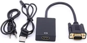 VGA to HDMI Converter Adapter with 3.5mm Audio USB power 1080P VGA HDMI Adapter Cable Connector for PC Laptop to HDTV Projector