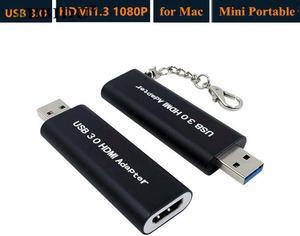KEBIDU Mini Portable Keychain 1920 * 1080 HD Adapter USB 3.0 to HDMI Converter for Windows 7 8 9 for Mac PC est