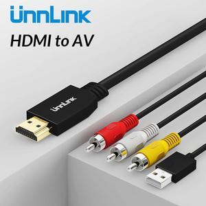 Unnlink 1.5m HDMI to AV 3RCA Cable HDMI to CVBS Video Audio Adapter Wire for Old TV Smart Android Set-top Box Projector Monitor