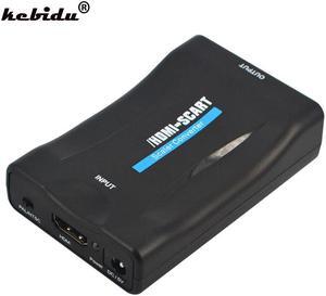 kebidu 1080P HDMI to Scart Adapter HDMI to SCART HDMI Video Converter for Samsung Smartphone to CRT TV DVD Converter