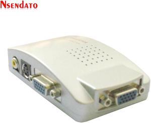 Universal PC Converter Box VGA to TV AV RCA Composite Video Converter Adapter S-Video Switch Box for Computer Laptop NTSC PAL